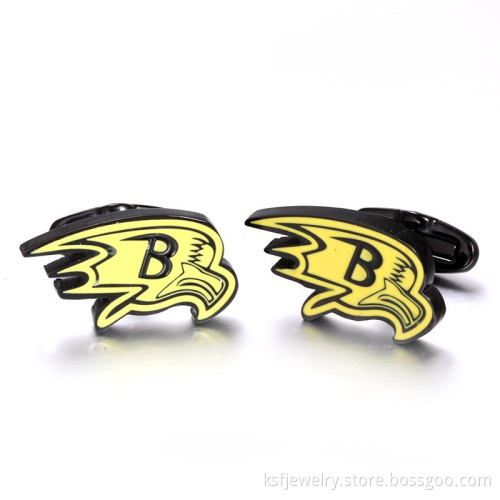 * China wholesale men fashion cufflinks yellow cute bird cufflink metal cufflink for biker